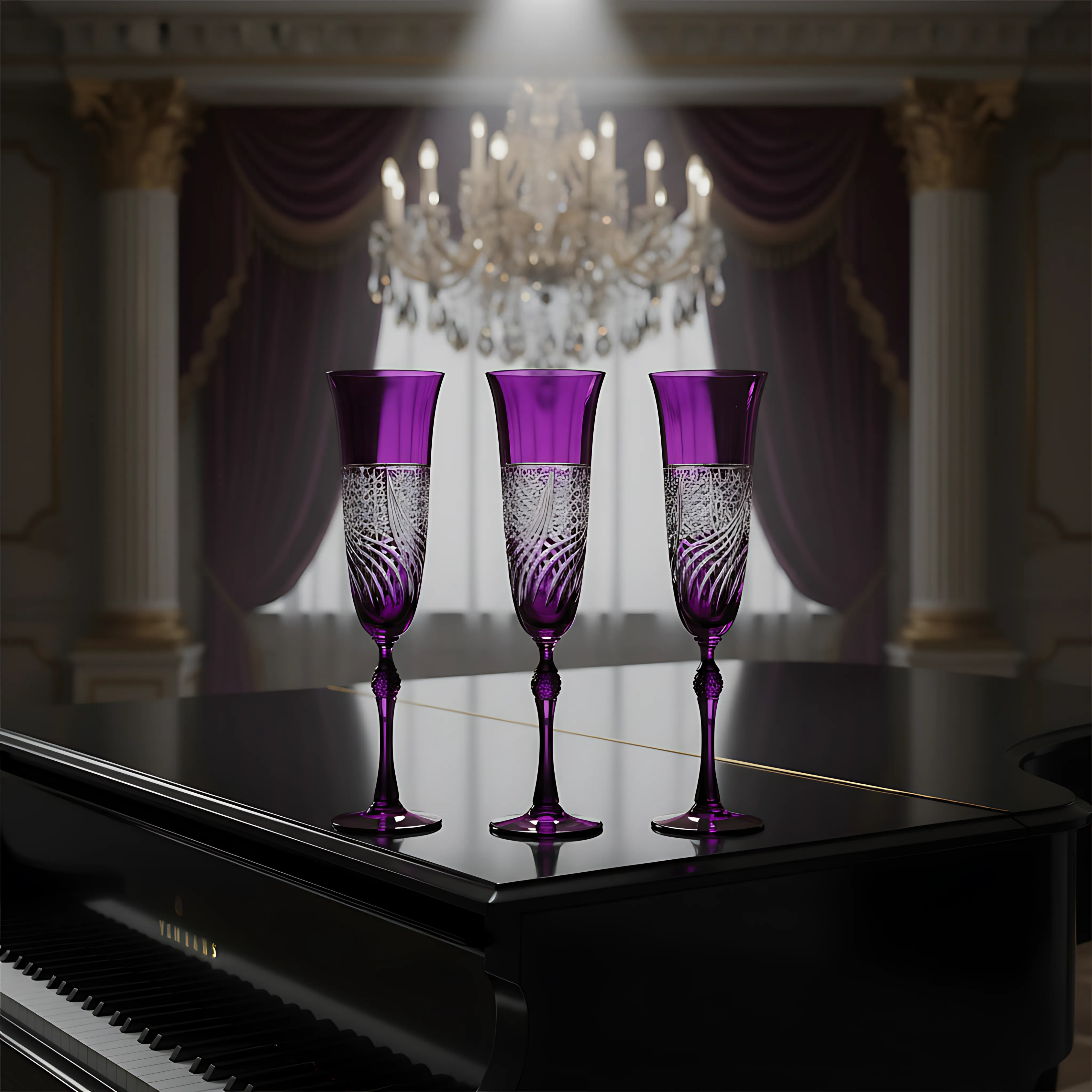 Aurora Kristal Flüt Kadeh - Margerie Crystal