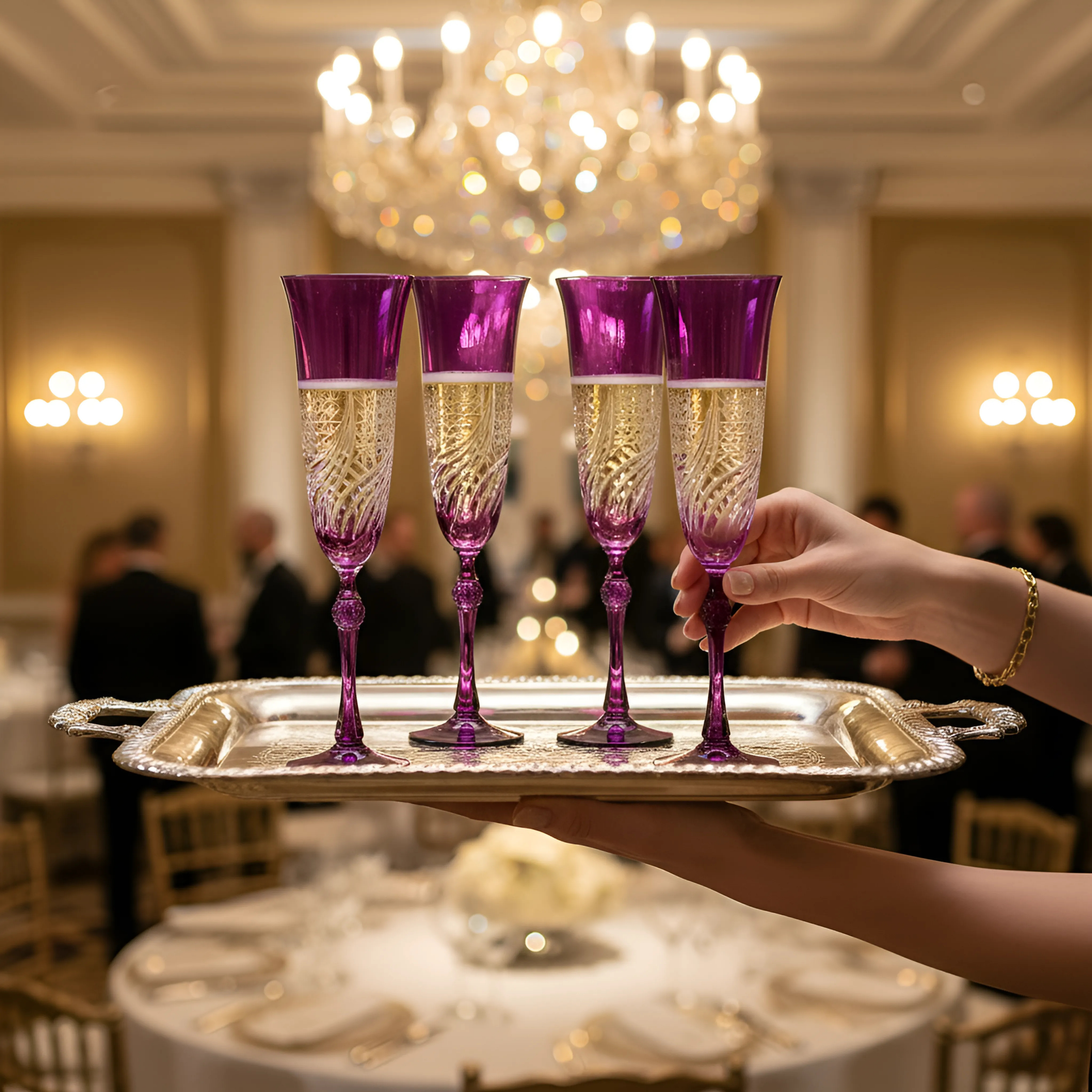 Aurora Kristal Flüt Kadeh - Margerie Crystal