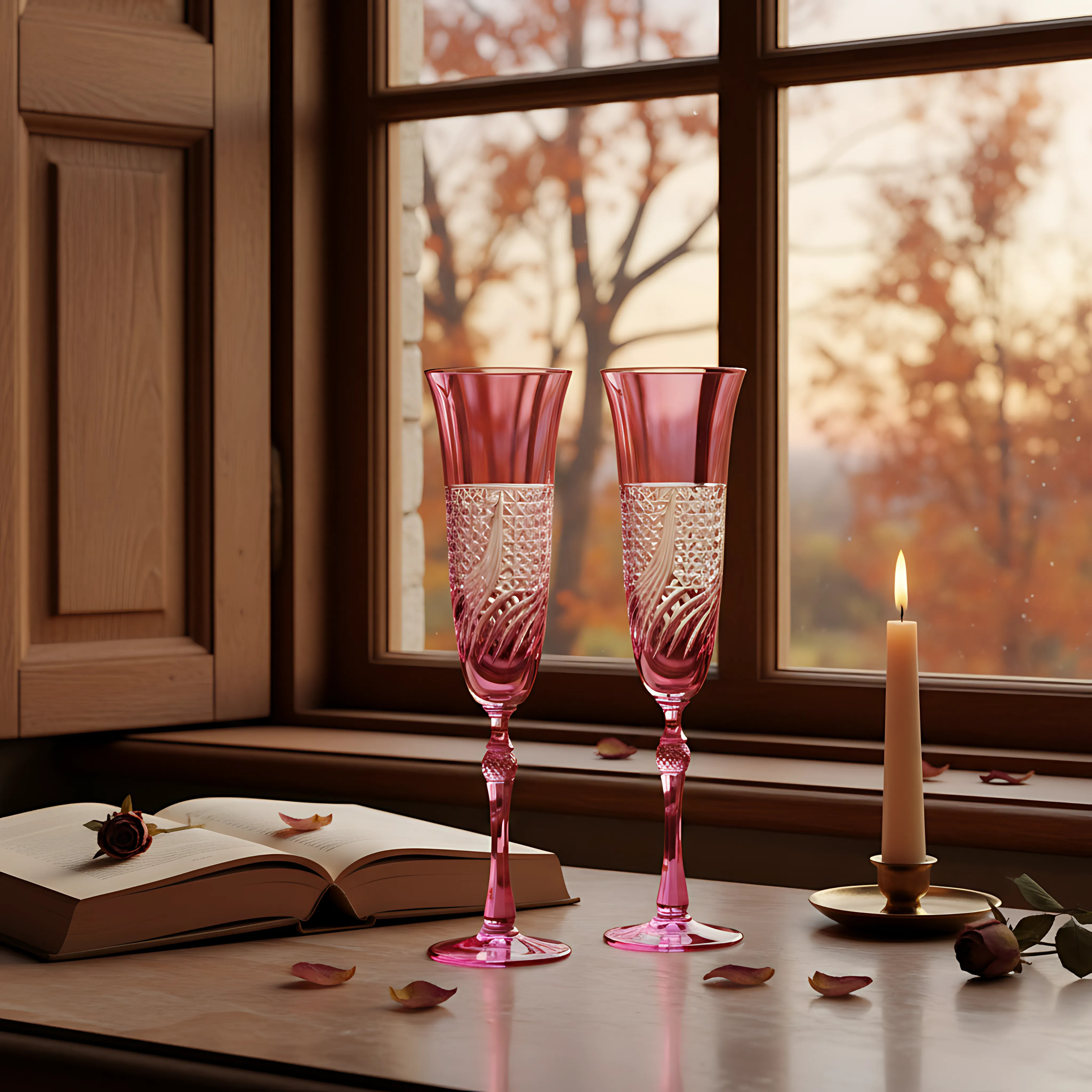 Aurora Kristal Flüt Kadeh - Margerie Crystal