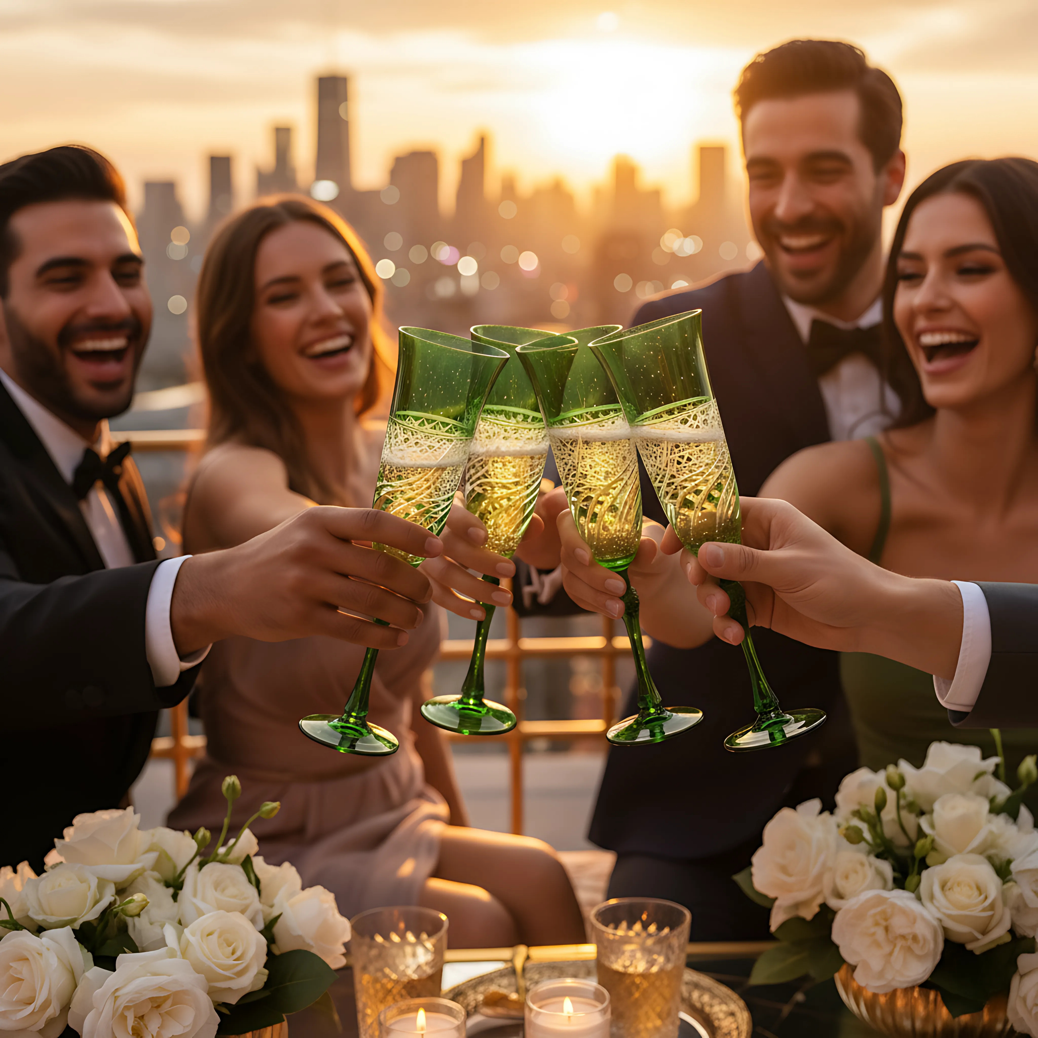 Aurora Kristal Flüt Kadeh - Margerie Crystal