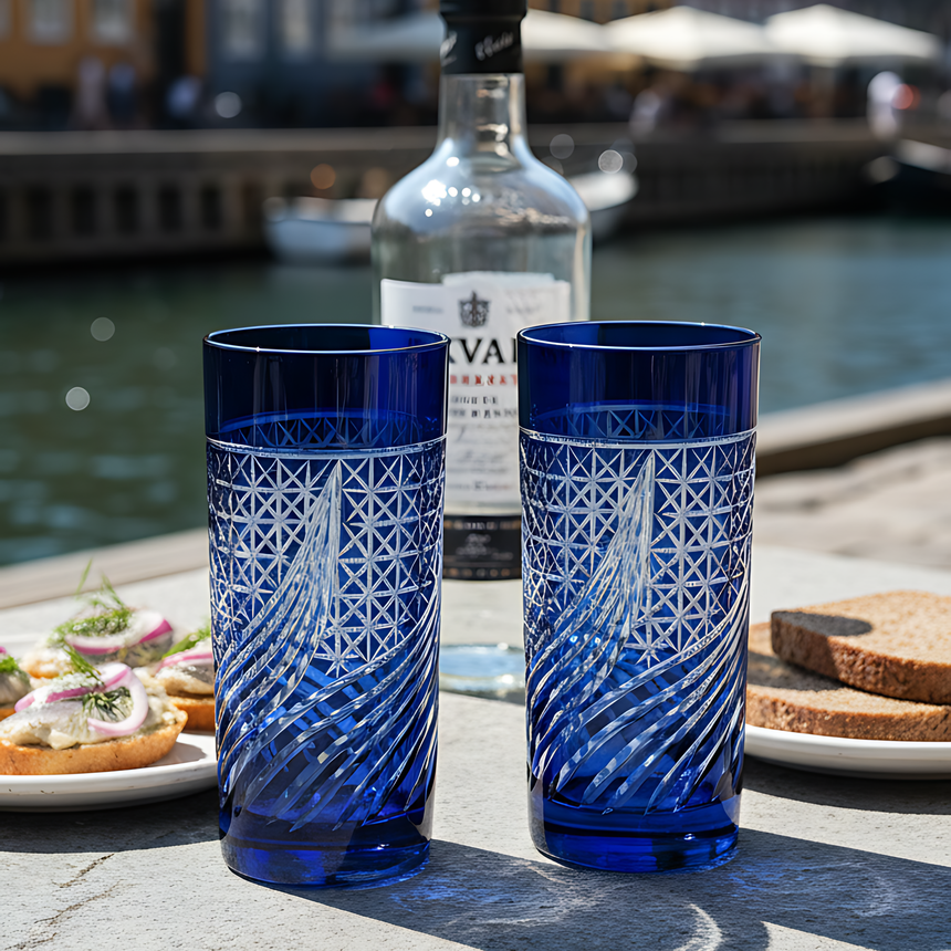 Aurora Cam Uzun Su Bardağı - Margerie Crystal