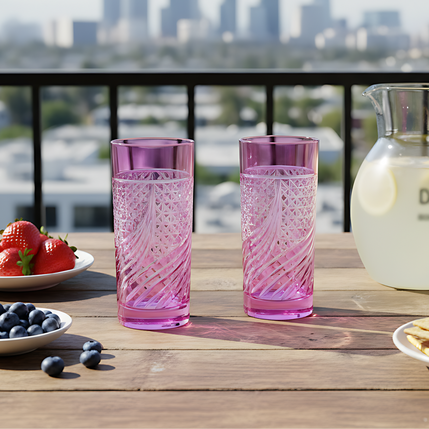 Aurora Cam Uzun Su Bardağı - Margerie Crystal