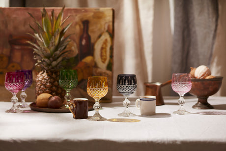 6 Renk Bohemia Crystal Ophelia Kahve Yanı Su Bardağı 150ml (6'lı Set) - Margerie Crystal