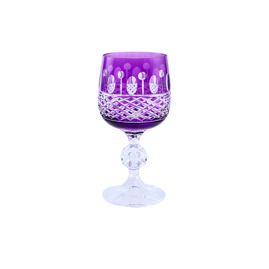 6 Renk Bohemia Crystal Ophelia Kahve Yanı Su Bardağı 150ml (6'lı Set) - Margerie Crystal