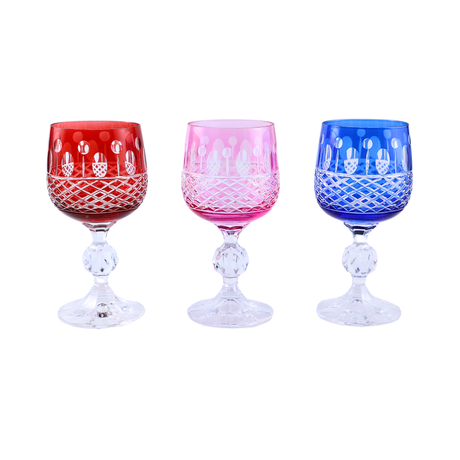 6 Renk Bohemia Crystal Ophelia Kahve Yanı Su Bardağı 150ml (6'lı Set) - Margerie Crystal