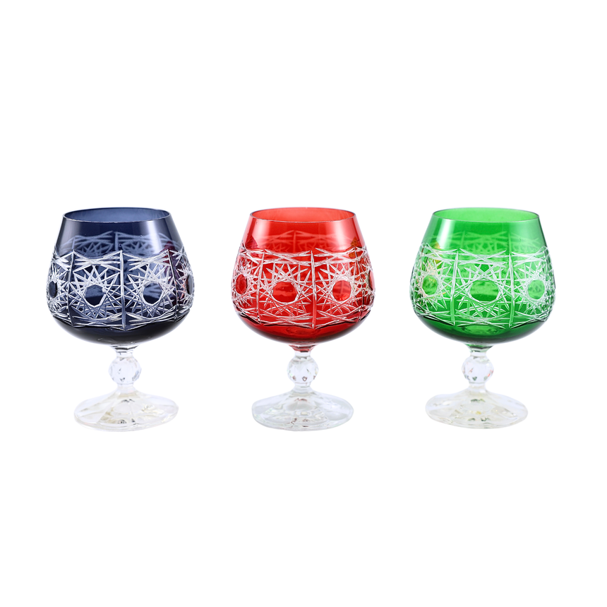 6 Renk Bohemia Crystal Pavo Kahve Yanı Su Bardağı 250ml (6'lı Set) - Margerie Crystal