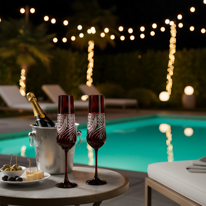 Aurora Kristal Flüt Kadeh - Margerie Crystal