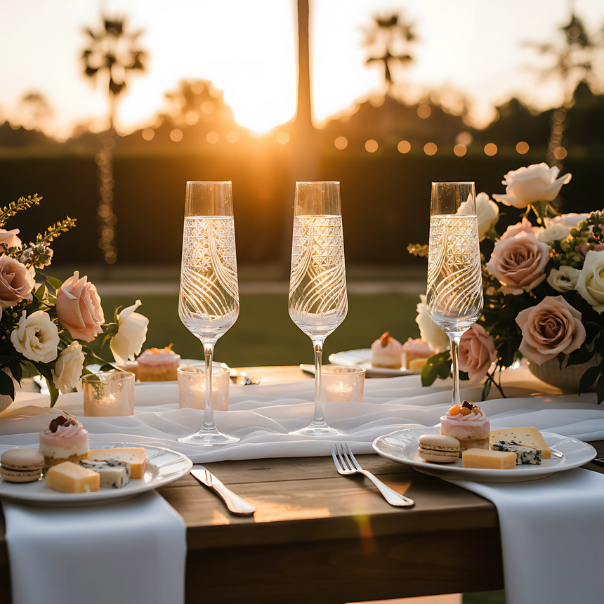 Aurora Kristal Flüt Kadeh - Margerie Crystal