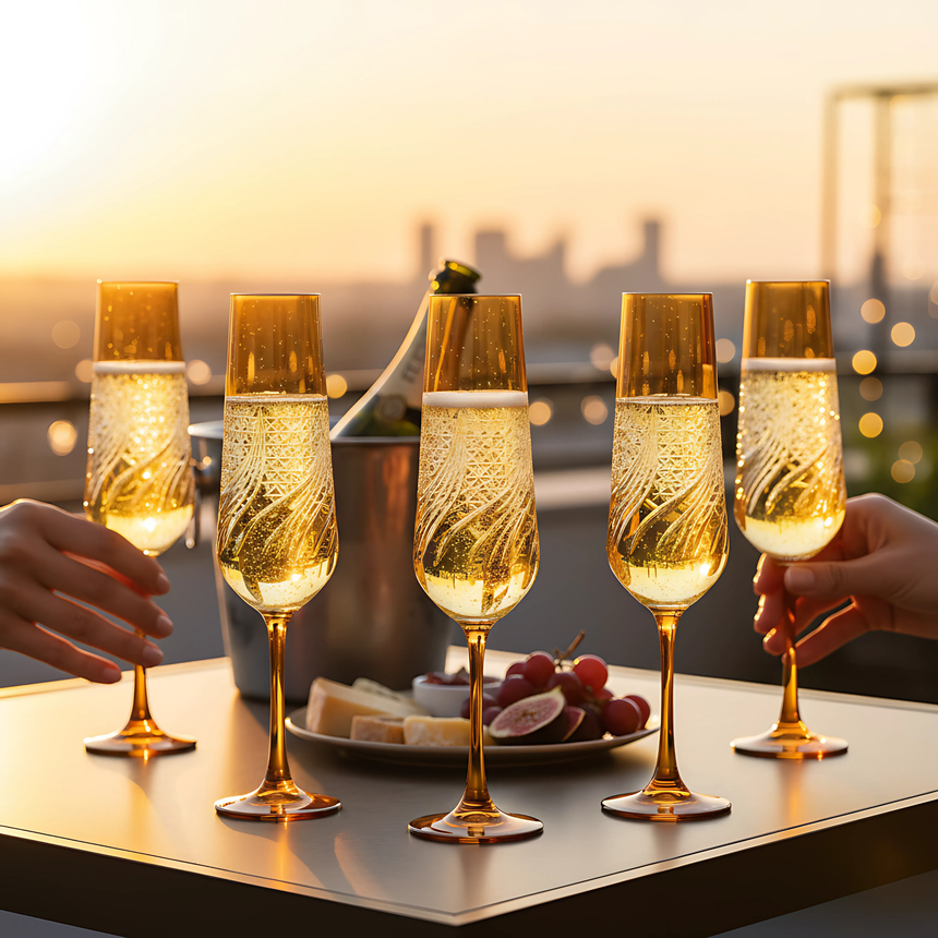 Aurora Kristal Flüt Kadeh - Margerie Crystal