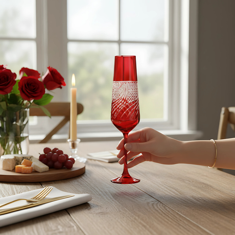 Aurora Kristal Flüt Kadeh - Margerie Crystal