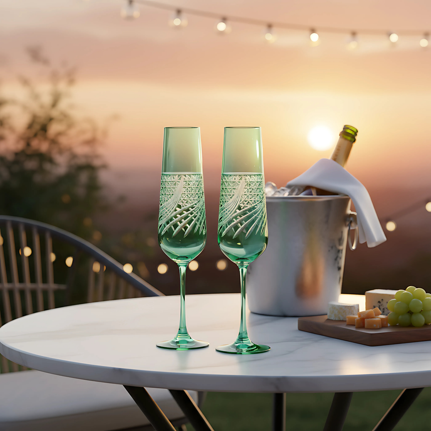 Aurora Kristal Flüt Kadeh - Margerie Crystal